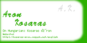 aron kosaras business card